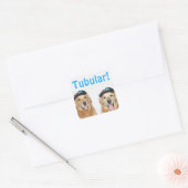 Golden Retriever Tubular 80's Vierkante Sticker (Envelop)
