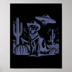 Golden Retriever Ufo 90s Retro Westerne Koe Poster