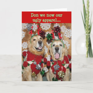 Golden Retriever Ugly Sweater Kerstmis Feestdagen Kaart
