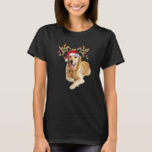 Golden Retriever Ugly Xmas Sweater Antlers Dog T-shirt (Voorkant)