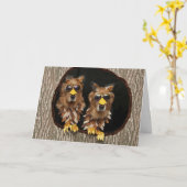 Golden Retriever Uilen Verjaardag Kaart (Gele Bloem)