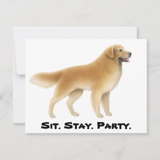 Golden Retriever Uitnodiging (Voorkant)