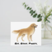 Golden Retriever Uitnodiging (Staand voorkant)