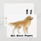 Golden Retriever Uitnodiging (Voorkant / Achterkant)