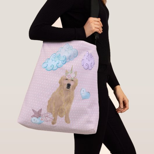 Golden Retriever Unicorn Crossbody Tas (Dichtbij)