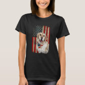 Golden Retriever USA Flag Fourth 4th Of July Patr T-shirt (Voorkant)