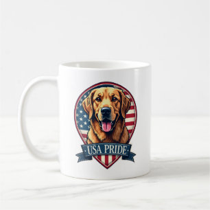 Golden Retriever USA trots vintage hond T-shirt 4 Koffiemok