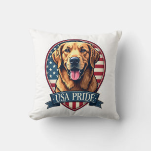 Golden Retriever USA trots vintage hond T-shirt 4 Kussen