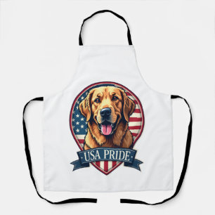 Golden Retriever USA trots vintage hond T-shirt 4 Schort
