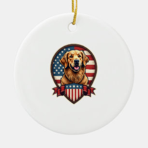 Golden Retriever USA trots vintage hond T-shirt Keramisch Ornament