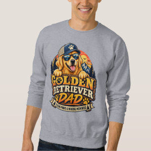Golden Retriever Vader Retro Vintage Zonsondergang Trui