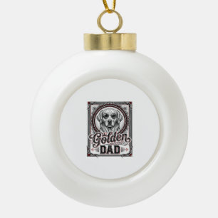 Golden Retriever Vader Vintage Gravure Design_1 Keramische Bal Ornament