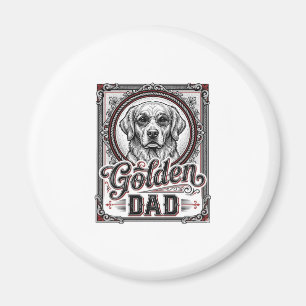 Golden Retriever Vader Vintage Gravure Design_1 Magneet