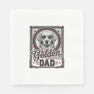 Golden Retriever Vader Vintage Gravure Design_1 Servet