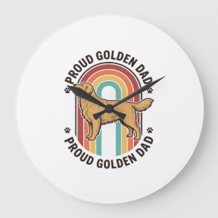 Golden Retriever Vader Vintage Gravure Hond Liefhe Grote Klok