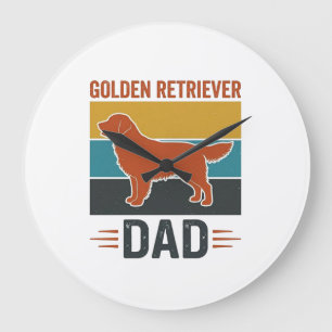 Golden Retriever Vader Vintage Hondenliefhebber Ve Grote Klok