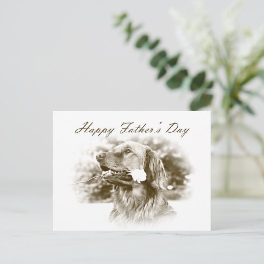 Golden Retriever Vaderdag briefkaart (Staand voorkant)