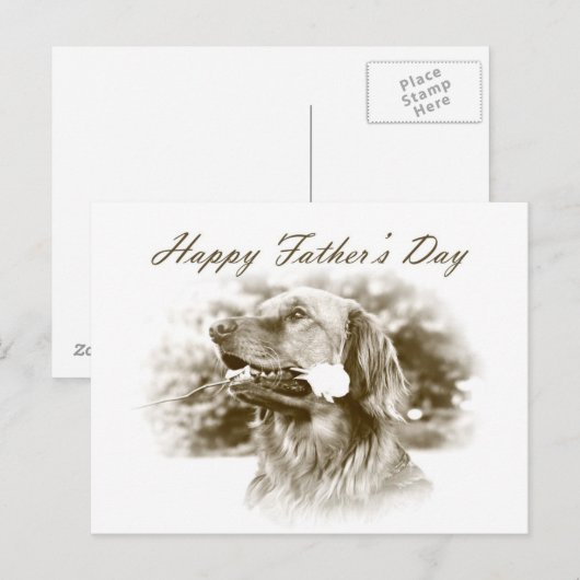 Golden Retriever Vaderdag briefkaart (Voorkant / Achterkant)