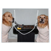 Golden Retriever Vaderdag Dad Barbecue Large Cadeautasje (Voorkant)