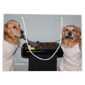 Golden Retriever Vaderdag Dad Barbecue Large Cadeautasje (Achterkant)