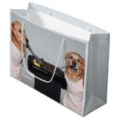 Golden Retriever Vaderdag Dad Barbecue Large Cadeautasje (Voorkant Gekanteld)