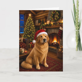 Golden Retriever Vakantie Feestdagen Kaart