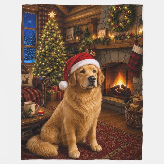 Golden Retriever Vakantie  Fleece Deken (Voorkant)