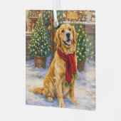 Golden Retriever Vakantie  Glas Ornament (Voorkant links)