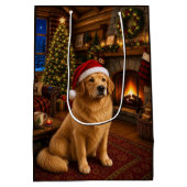 Golden Retriever Vakantie  Medium Cadeauzakje (Achterkant)