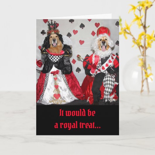 Golden Retriever Valentijn King en koningin van he Kaart (Gele Bloem)