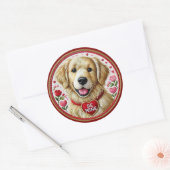 Golden Retriever Valentijn Sticker Art (Envelop)