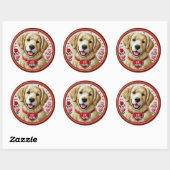 Golden Retriever Valentijn Sticker Art (Vel)