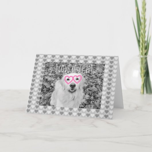 Golden Retriever VALENTIJN Wenskaart Feestdagen Kaart (Voorkant)