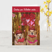 Golden Retriever Valentijn Wishes Kaart (Gele Bloem)