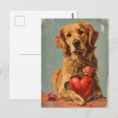 Golden Retriever  Valentijnsdag Briefkaart (Voorkant / Achterkant)
