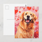 Golden Retriever Valentijnsdag Briefkaart (Voorkant / Achterkant)