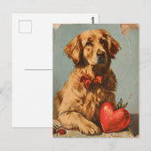 Golden Retriever  Valentijnsdag Briefkaart (Voorkant / Achterkant)