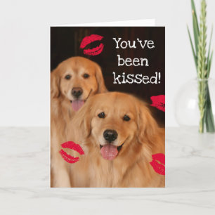 Golden Retriever Valentijnsdag Kisses Feestdagen Kaart