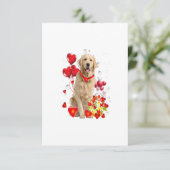 Golden Retriever Valentijnsdag Shirt Funny Dog RSVP Kaartje (Staand voorkant)