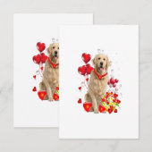 Golden Retriever Valentijnsdag Shirt Funny Dog RSVP Kaartje (Voorkant / Achterkant)