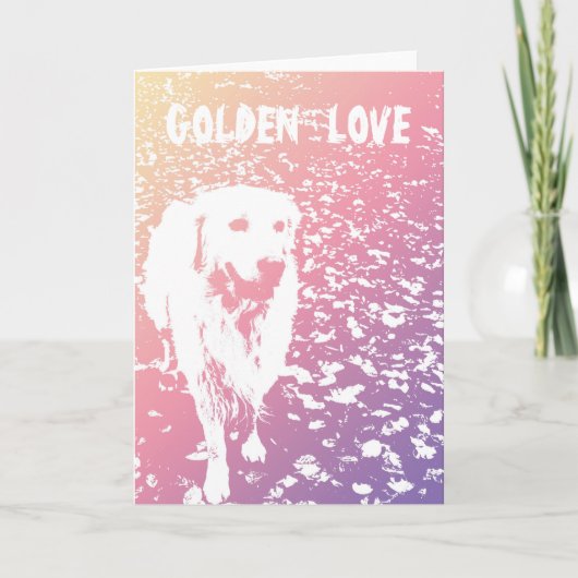 Golden Retriever VALENTIJNSDAG Wenskaart Feestdagen Kaart (Voorkant)