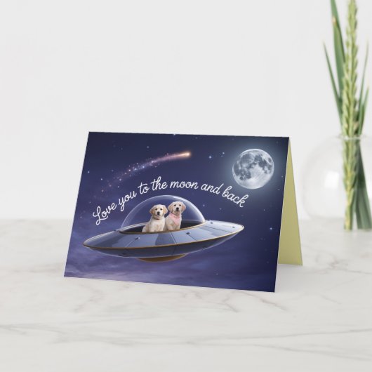 Golden Retriever Valentine Day's Card Feestdagen Kaart (Voorkant)