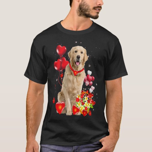Golden Retriever Valentines Day Shirt Funny Dog (Voorkant)