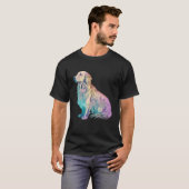 Golden Retriever Vaporwave Retrowave Aesthetic  2 T-shirt (Voorkant volledig)