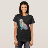 Golden Retriever Vaporwave Retrowave Aesthetic  2 T-shirt (Voorkant volledig)