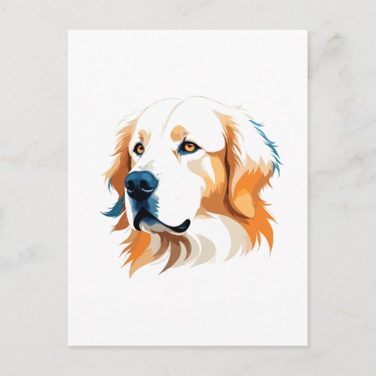 Golden Retriever Vector Art met levendige kleuren Feestdagenkaart (Voorkant)