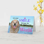 Golden Retriever verandert de wereld Kaart (Gele Bloem)