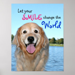 Golden Retriever verandert de wereld Poster