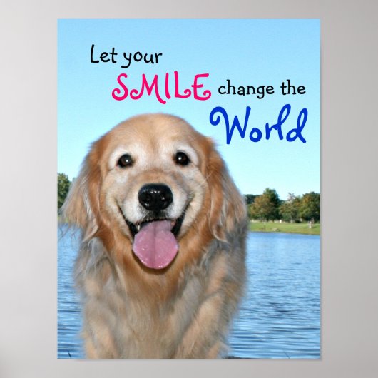 Golden Retriever verandert de wereld Poster (Voorkant)