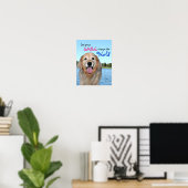 Golden Retriever verandert de wereld Poster (Thuiskantoor)